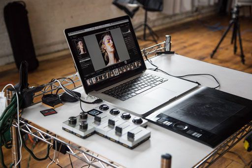 Palette in use with Lightroom and a Wacom tablet